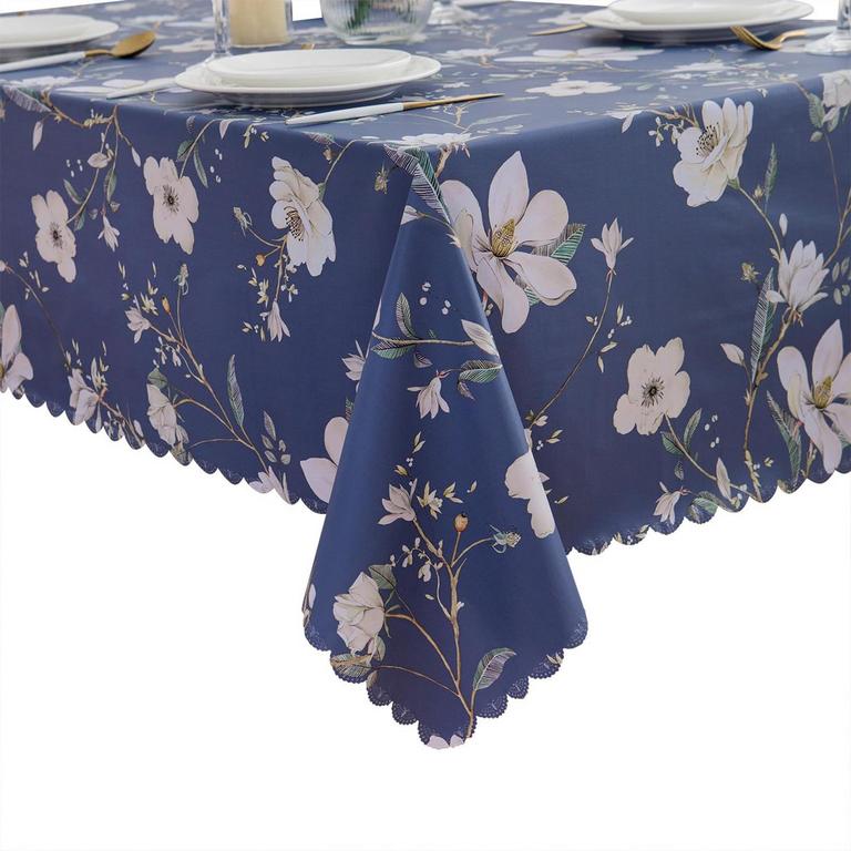 BLUE VINYL TABLECLOTH 54X70IN
