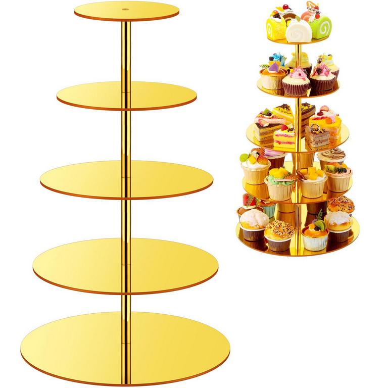 5 TIER GOLD CUPCAKE STAND