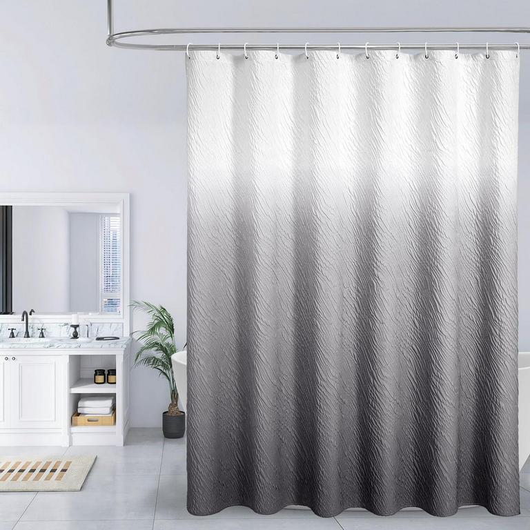 GREY OMBRE SHOWER CURTAIN 72X72IN