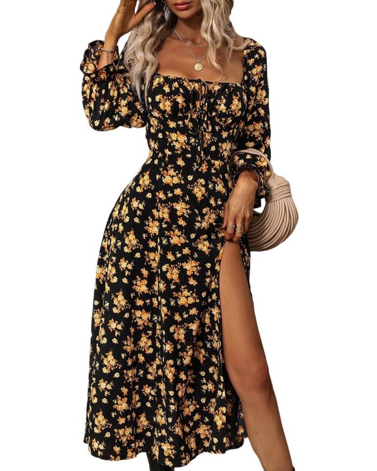 L FLORAL MAXI DRESS