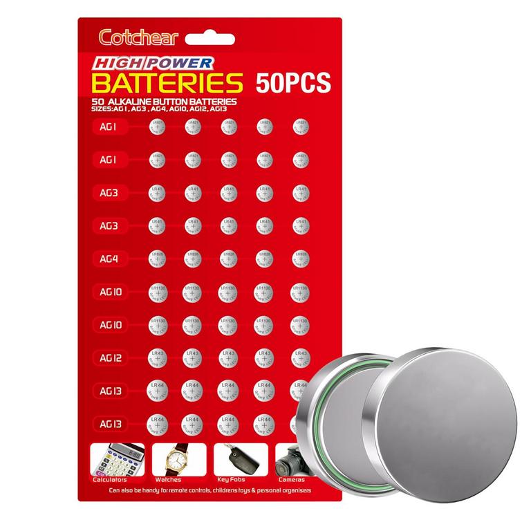 COTCHEAR 50PCS COIN BATTERIES