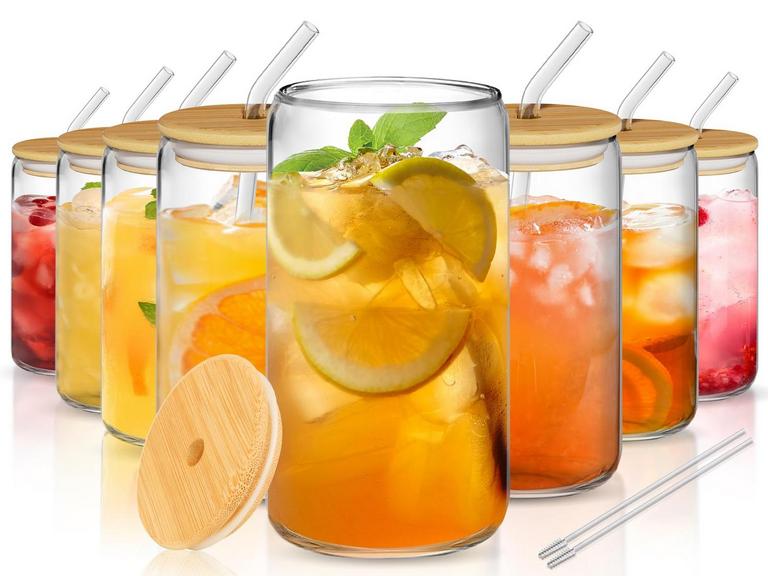 FINEW 8PC 16OZ BEER GLASSES
