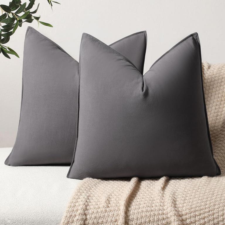 COTTON 20IN THROW PILLOW COVERS 2PK