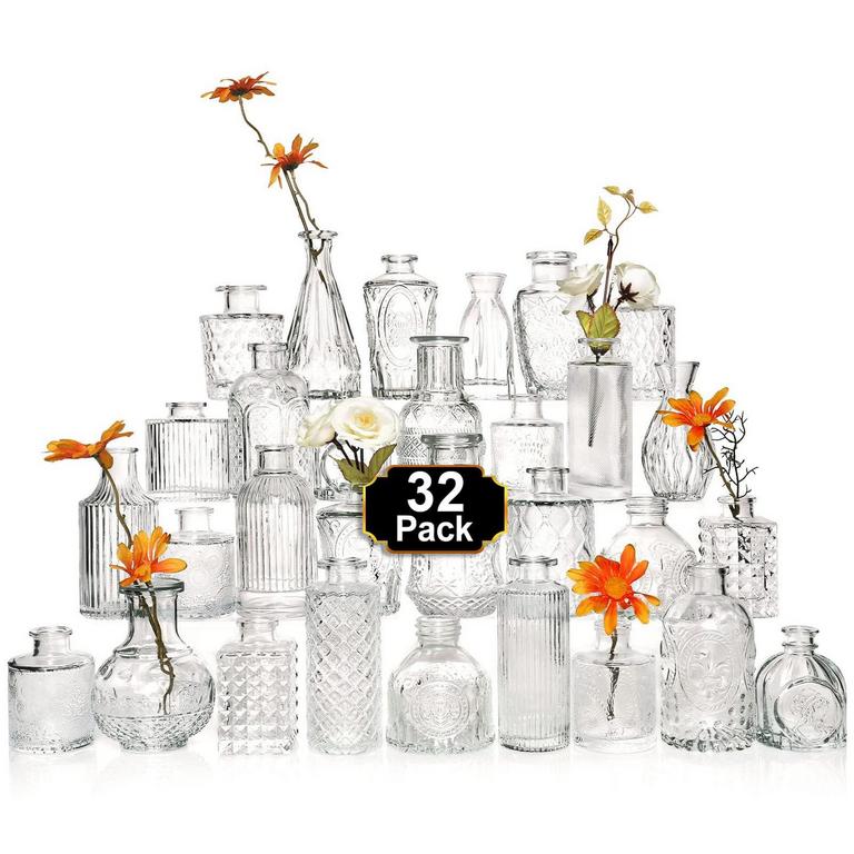 ARME 32PC GLASS BUD VASES