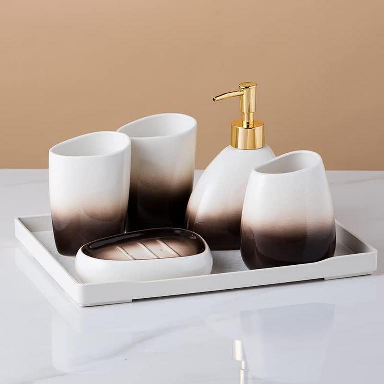 BROWN BATH ACCESSORY SET