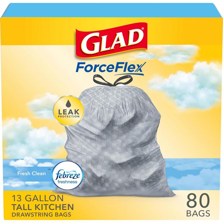 GLAD 13GAL TRASH BAGS 80PK