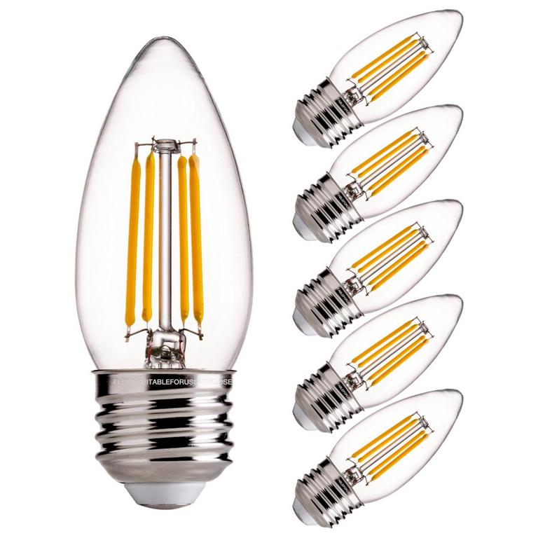 FLSNT LED CANDLE BULBS 60W 6PK