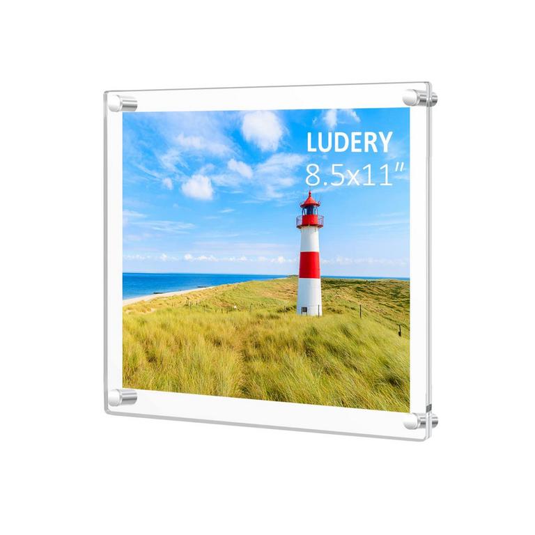 8.5"X11" ACRYLIC FRAMELESS PICTURE FRAME 