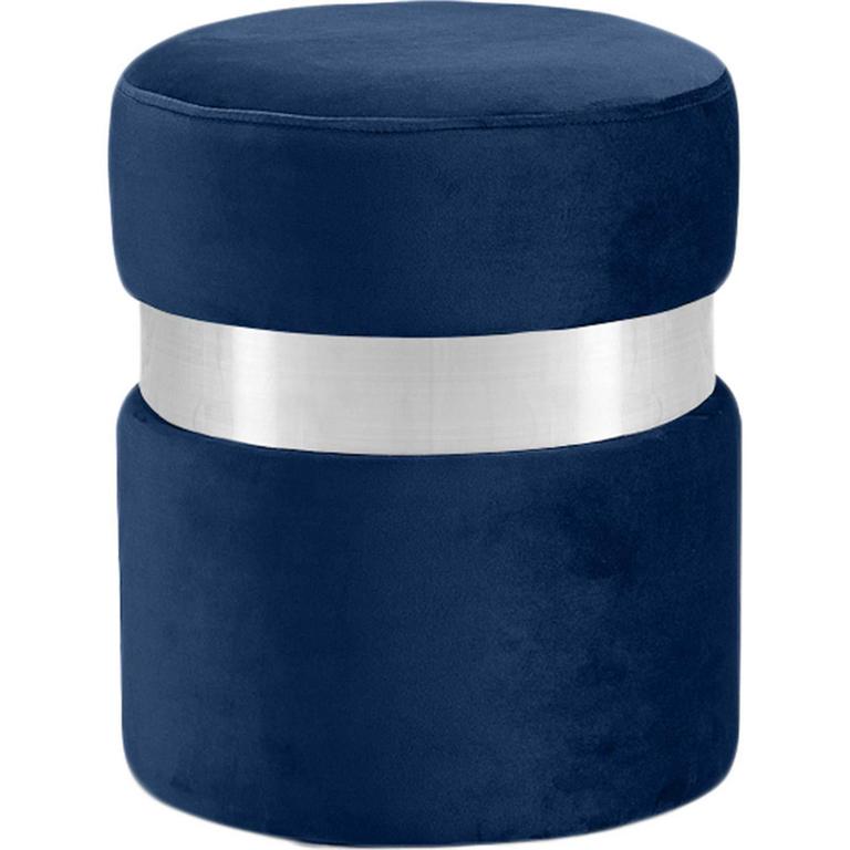 MERIDIAN NAVY OTTOMAN STOOL