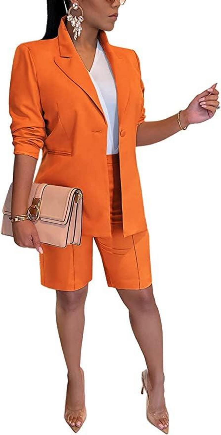 WOMEN L BLAZER SHORTS SET