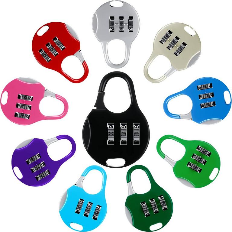 10PC 3-DIGIT PADLOCKS