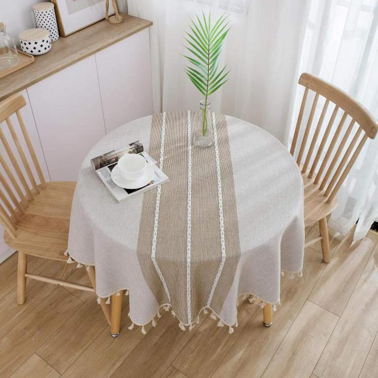 COFFEE LINEN TABLE COVER 60IN
