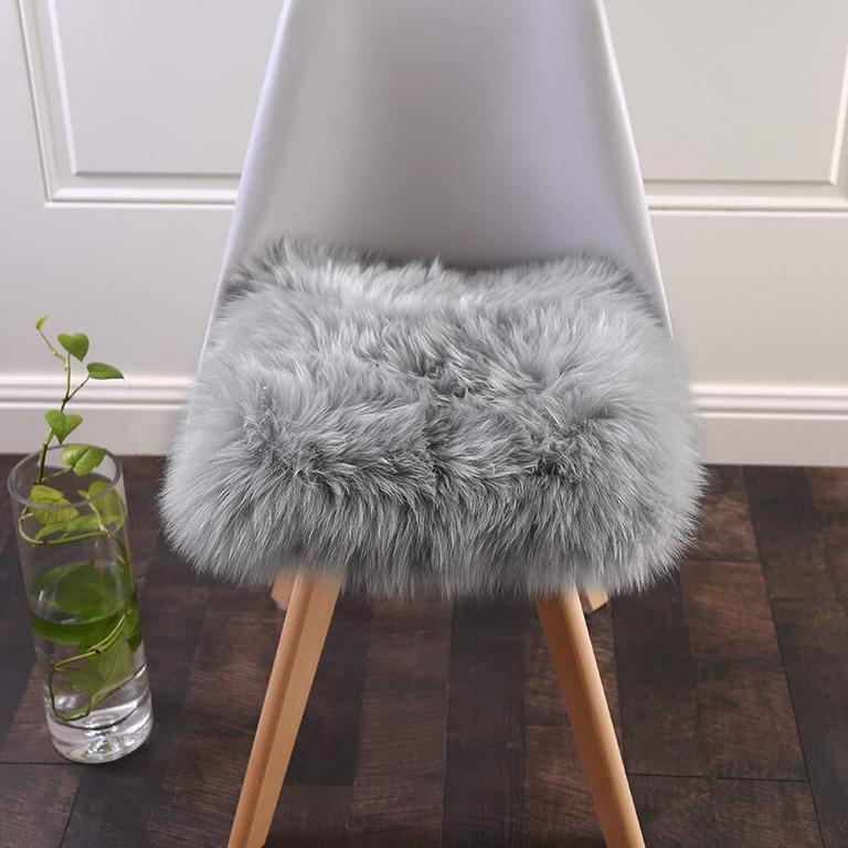 GREY SHEEPSKIN CHAIR COVER