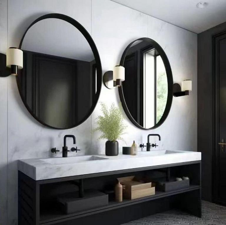 USHOWER 30IN BLACK MIRRORS 2PK