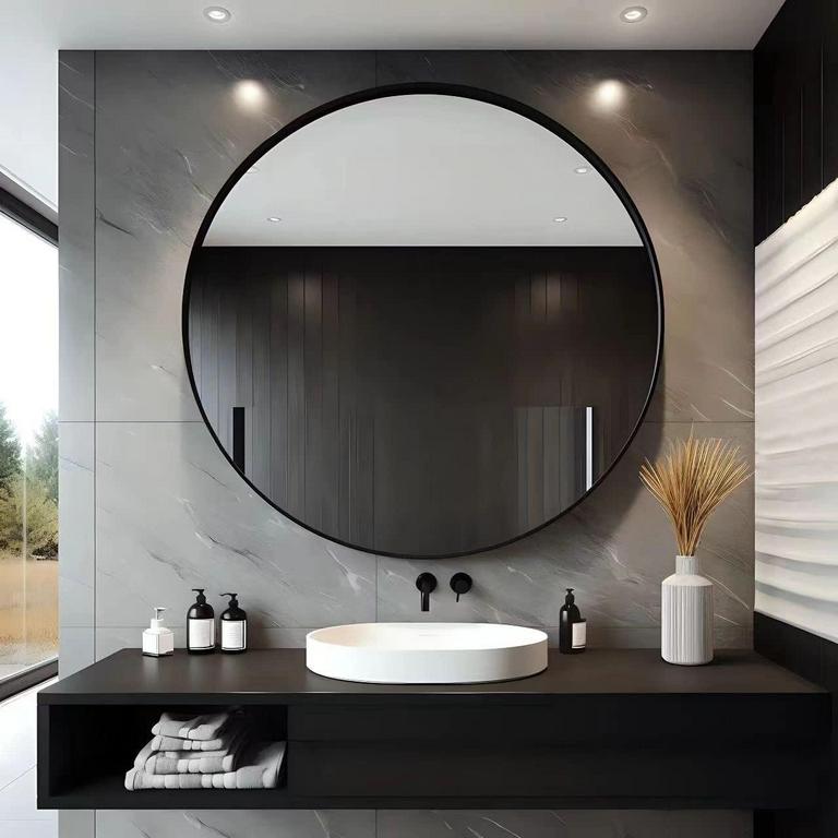 USHOWER 30IN BLACK MIRROR