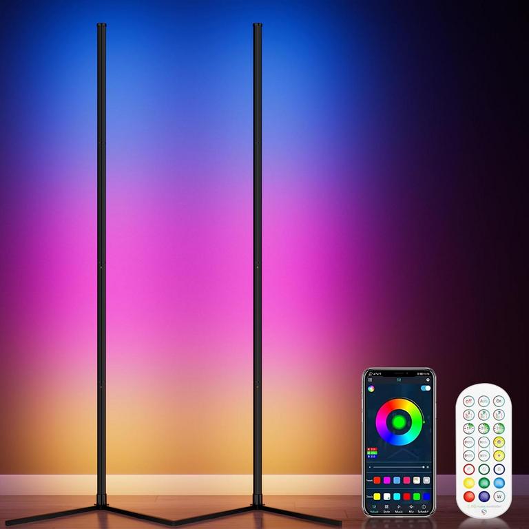 2PCS RGB CORNER FLOOR LAMPS 64.5"