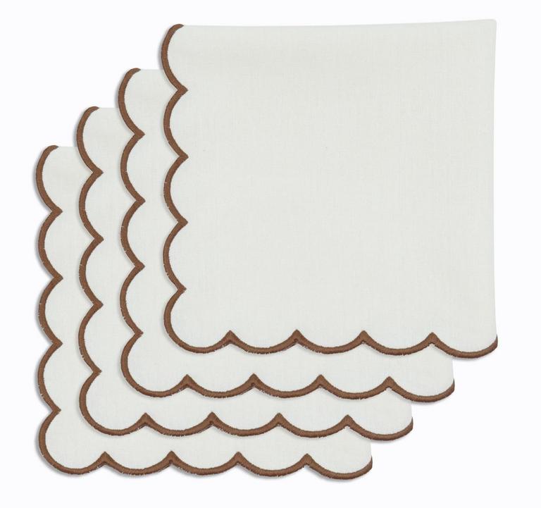 PURPLEESSENCES SCALLOP CLOTH NAPKINS 4PK
