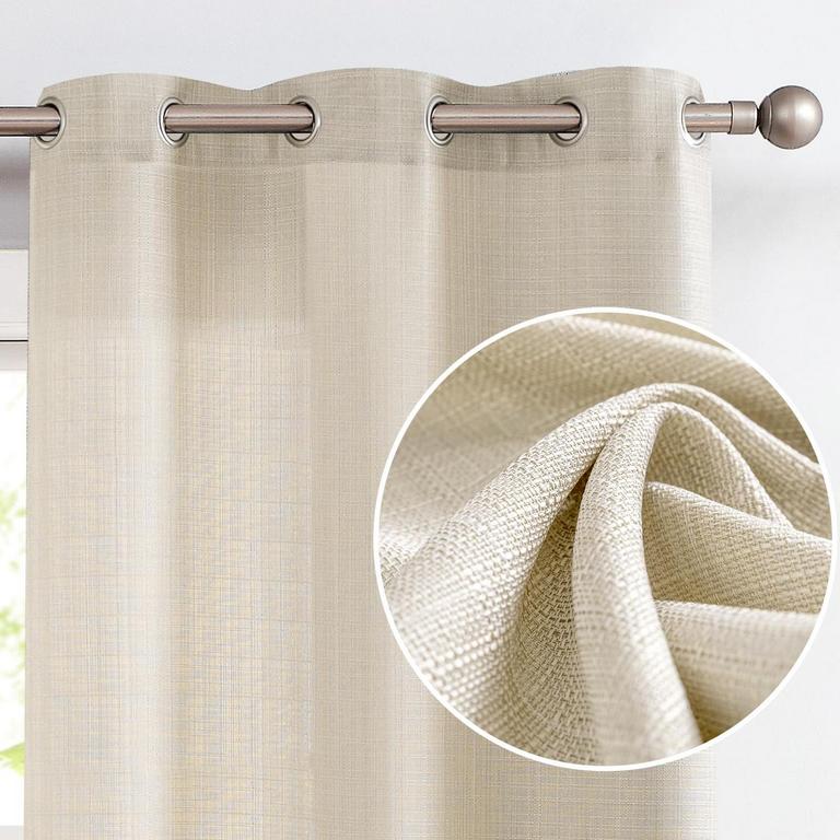JINCHAN LINEN CURTAINS 108IN 2PK