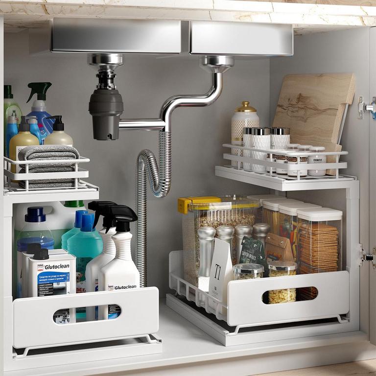 BIBORAYA 2PK UNDER SINK ORGANIZER 