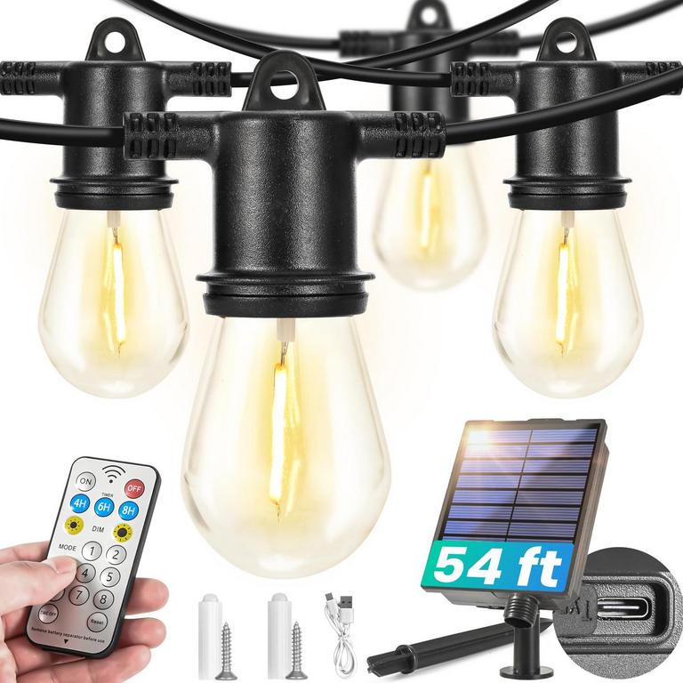 DOMIHUE SOLAR STRING LIGHTS 54'