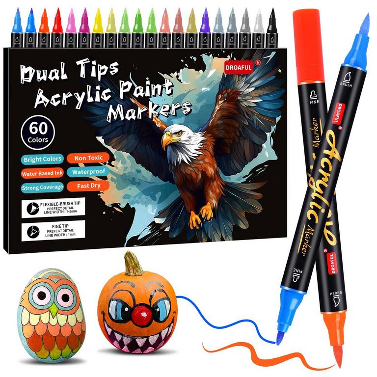 DROAFUL 60-COLOR ACRYLIC PENS
