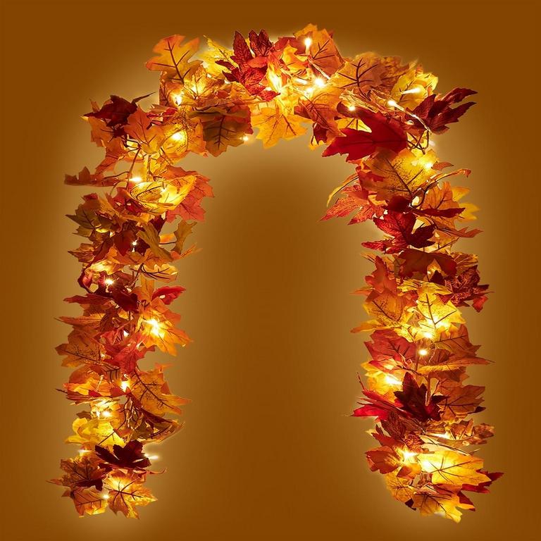 KASZOO 5.9FT FALL MAPLE GARLANDS 2PK