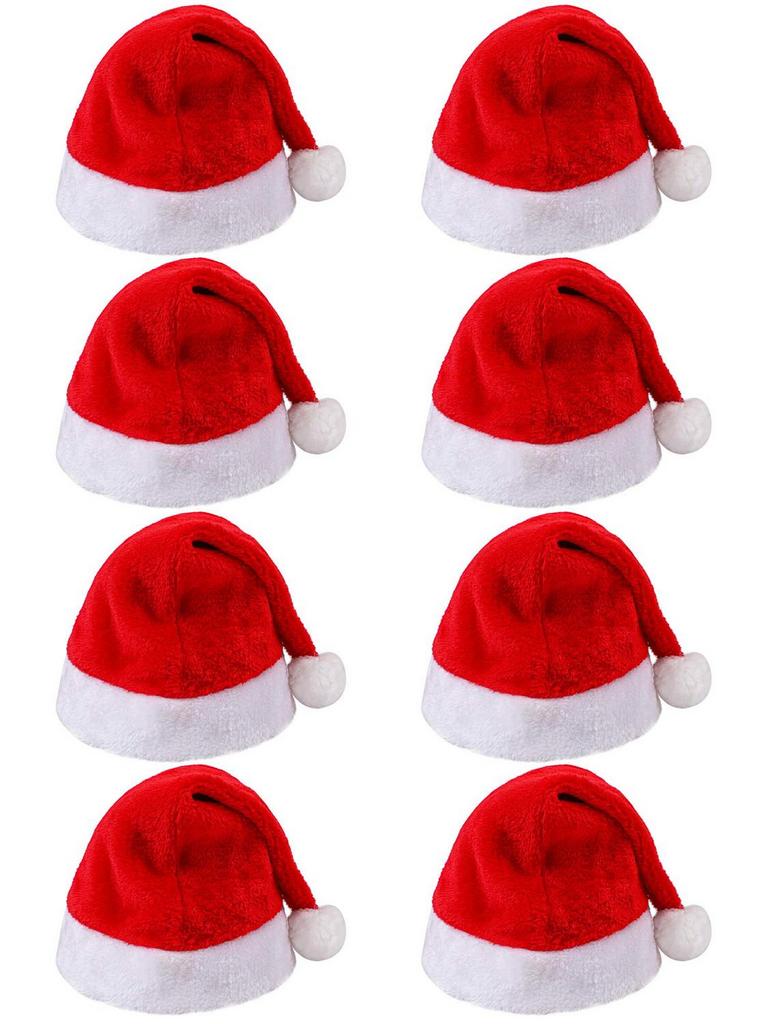 8PK SANTA HATS