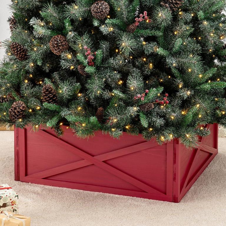 GLITZHOME 32IN RED TREE COLLAR 