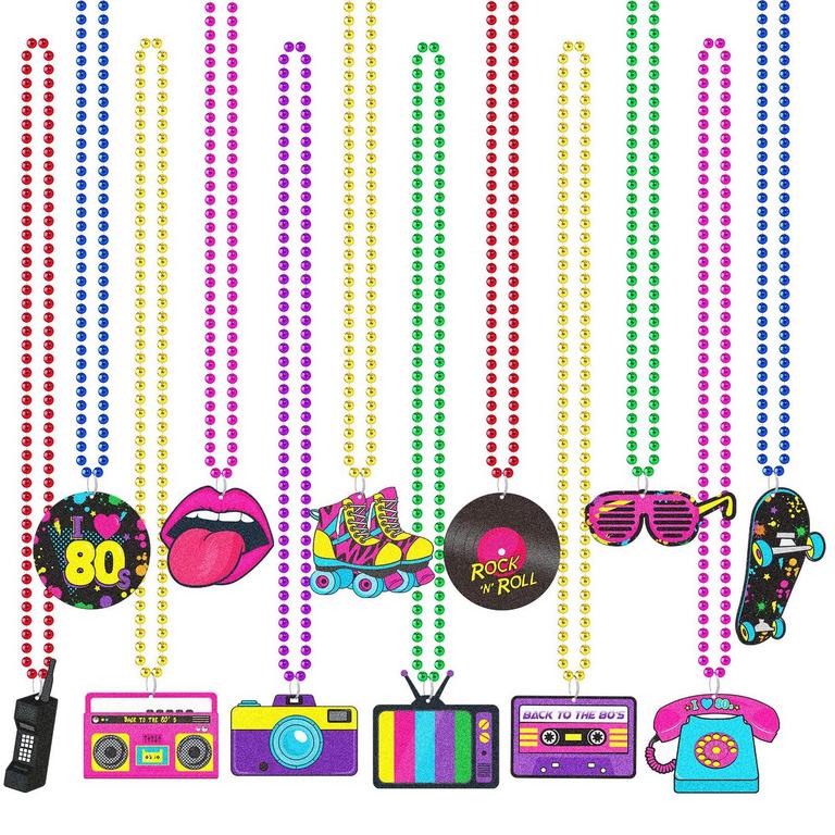 48PK NEON RETRO NECKLACES
