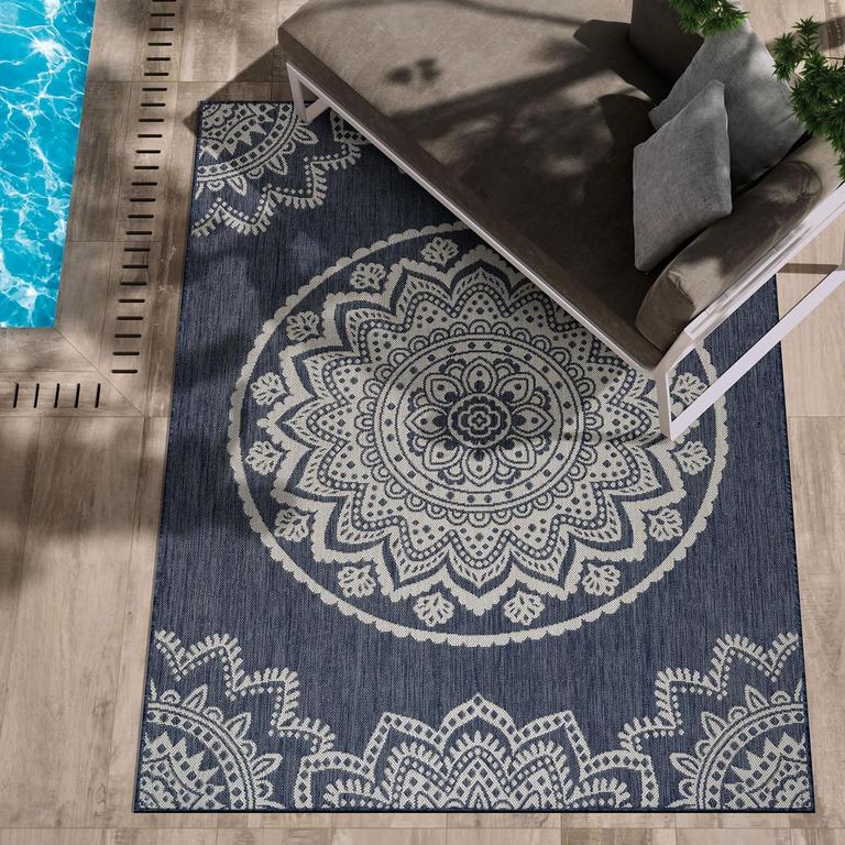 CAMILSON 5'X7' RUG BLUE/WHITE