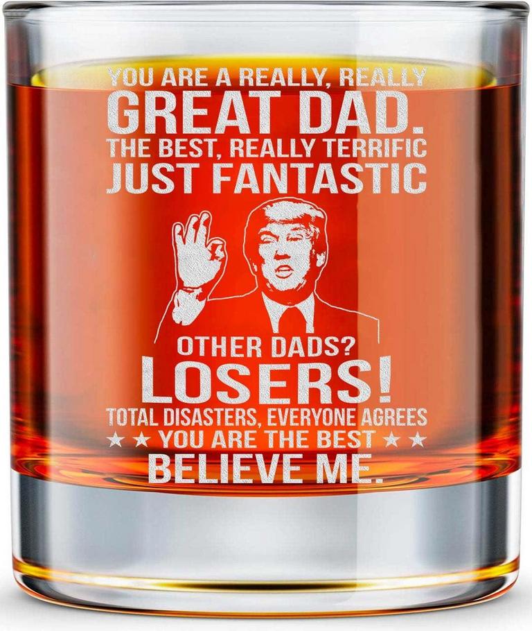 10OZ TRUMP WHISKEY ROCK GLASS