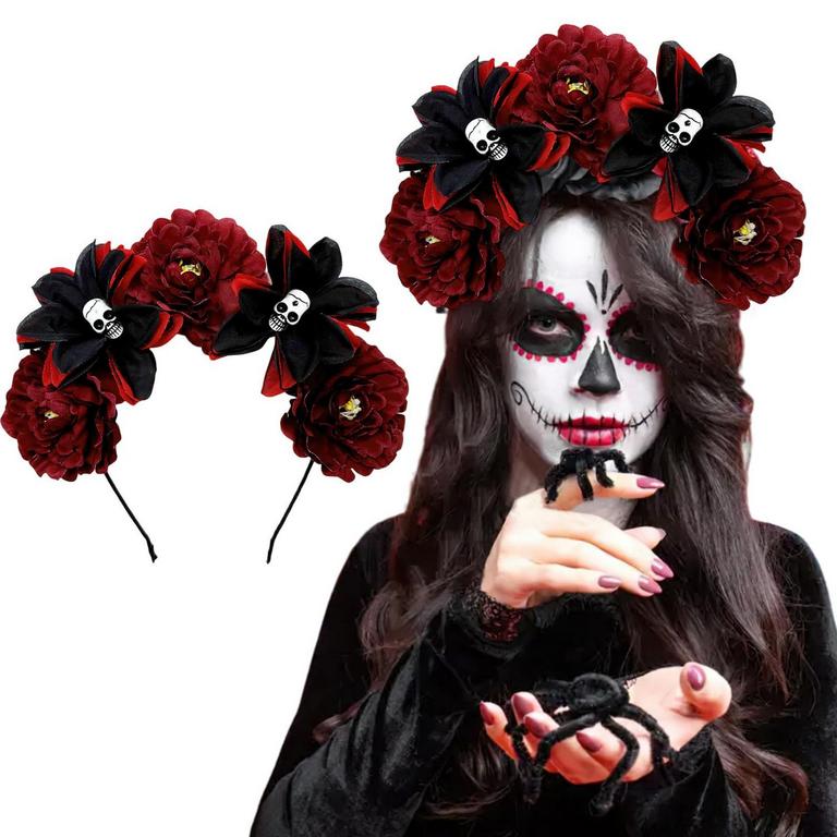 AUOCATTAIL SKULL ROSE HEADBAND