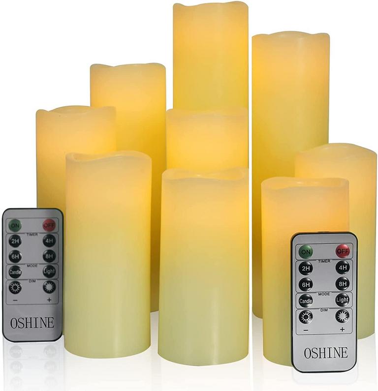 OSHINE 9PK FLAMELESS CANDLES
