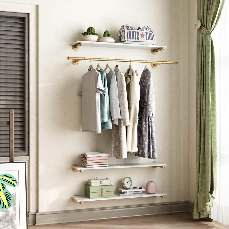 HOMEKAYT WALL MOUNTED CLOTHES RACK 47.2"L