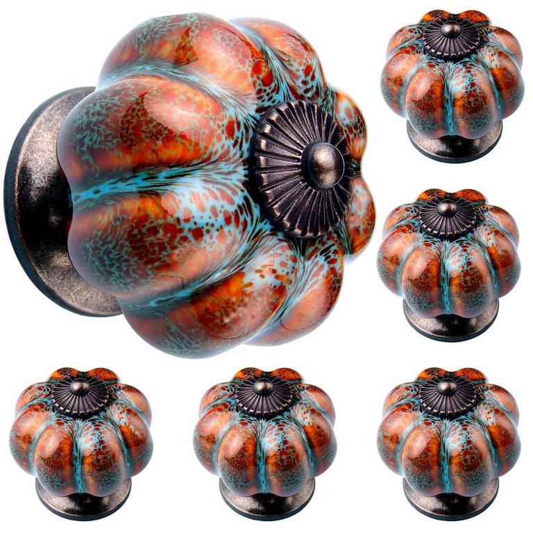 OLAYA 6PK CERAMIC KNOBS BLUE