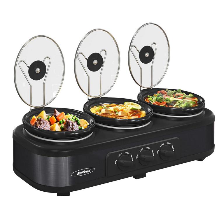 SUNVIVI 3-POT SLOW COOKER