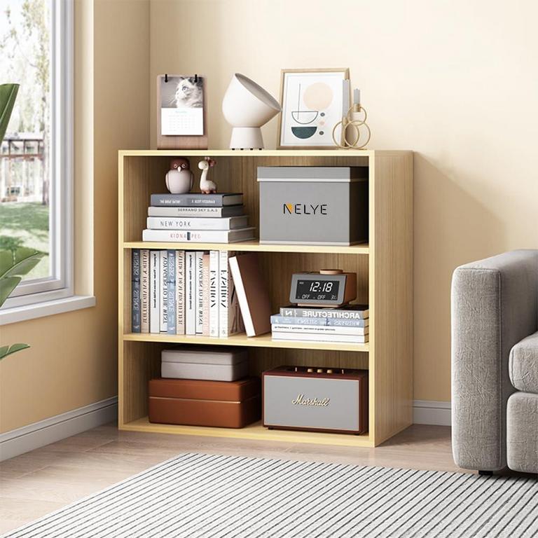 NELYE 3-TIER BOOKCASE OAK