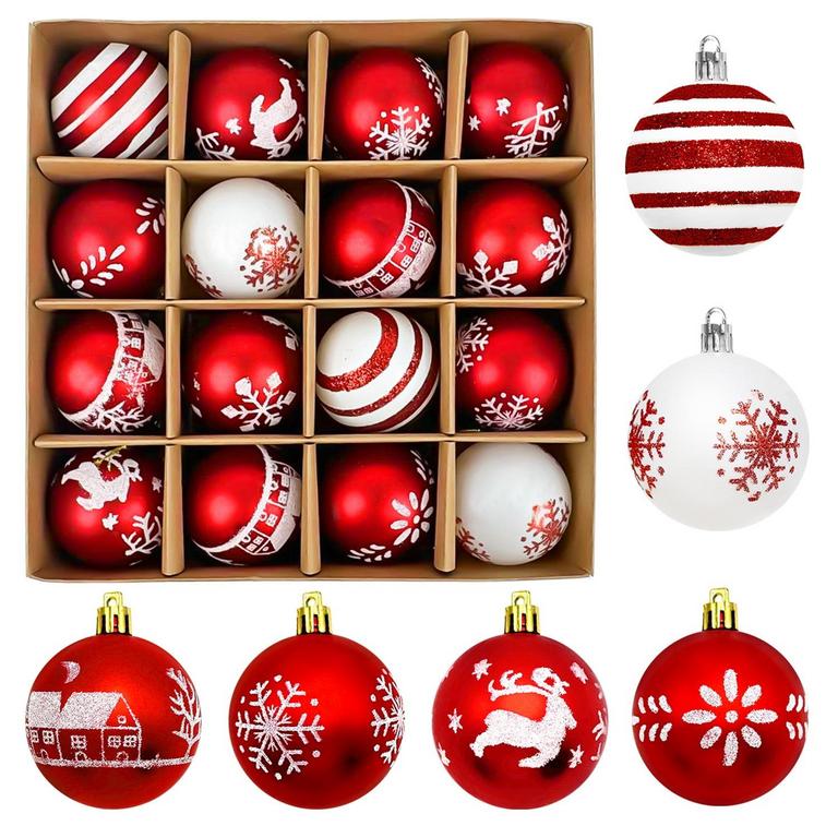 HADINEEON 16PCS XMAS ORNAMENTS