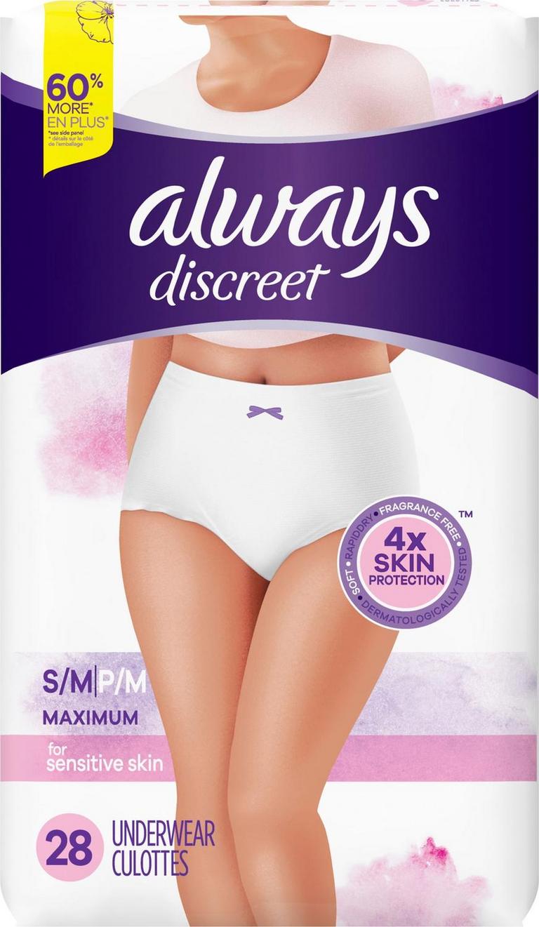 ALWAYS DISCREET S/M ABSORBENCY UNDERWEAR 28PK