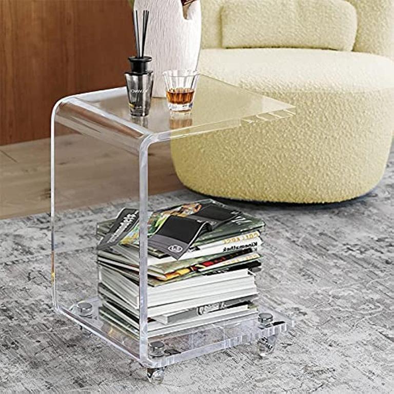 ONELUX END TABLE CLEAR 22IN
