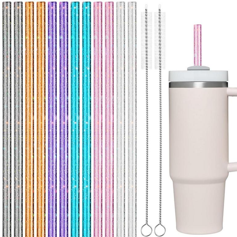 NIHOME REUSABLE GLITTER STRAWS 12PK