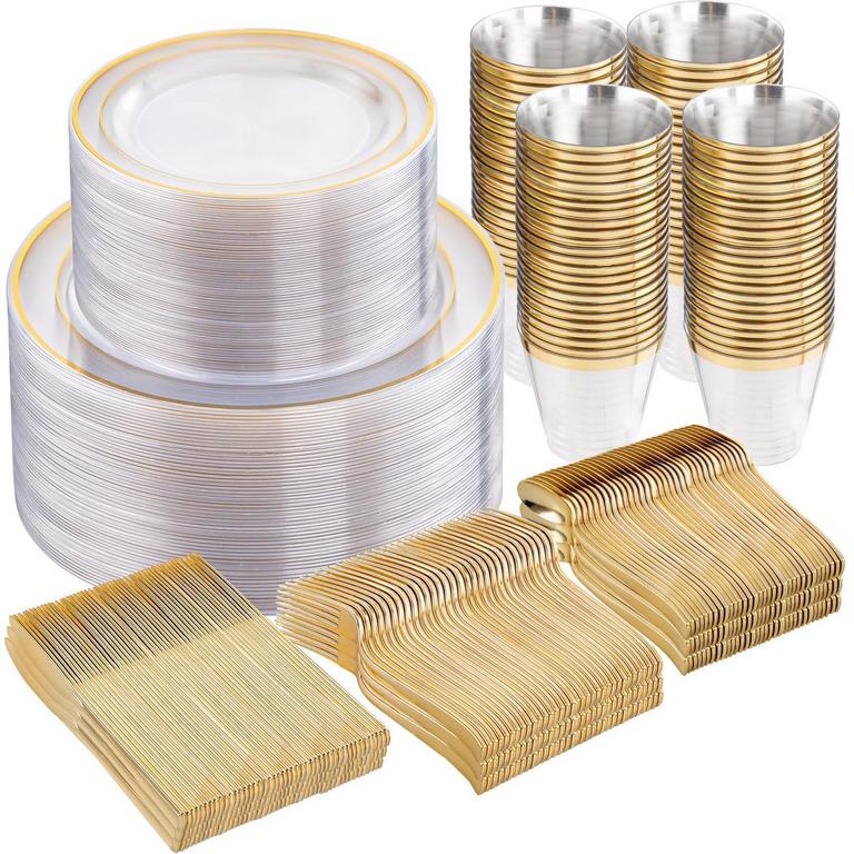 WELLIFE 600PCS PLASTIC DINNERWARE SET