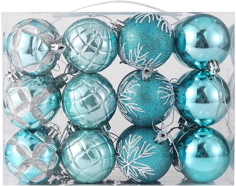 JXFWELES 24PK CHRISTMAS BALL ORNAMENTS