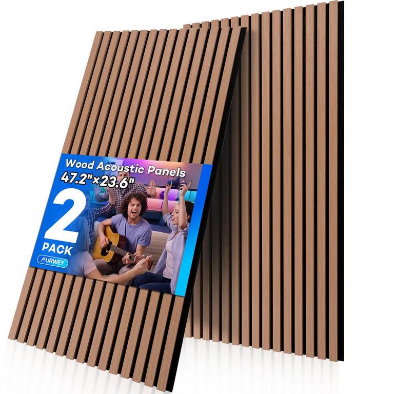 FURWEY 47IN X 23.6IN WALNUT ACOUSTIC PANELS 2PK