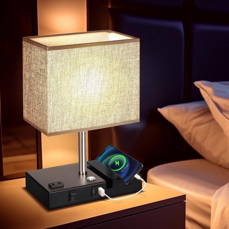 NOVASHION BEDSIDE TABLE LAMP 13.6"H