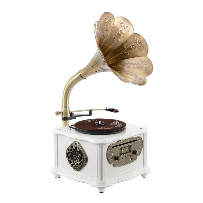 BANDC WHITE RETRO TURNTABLE