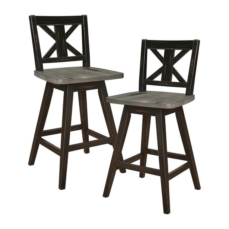 HOMELEGANCE SWIVEL BAR STOOLS 2PK