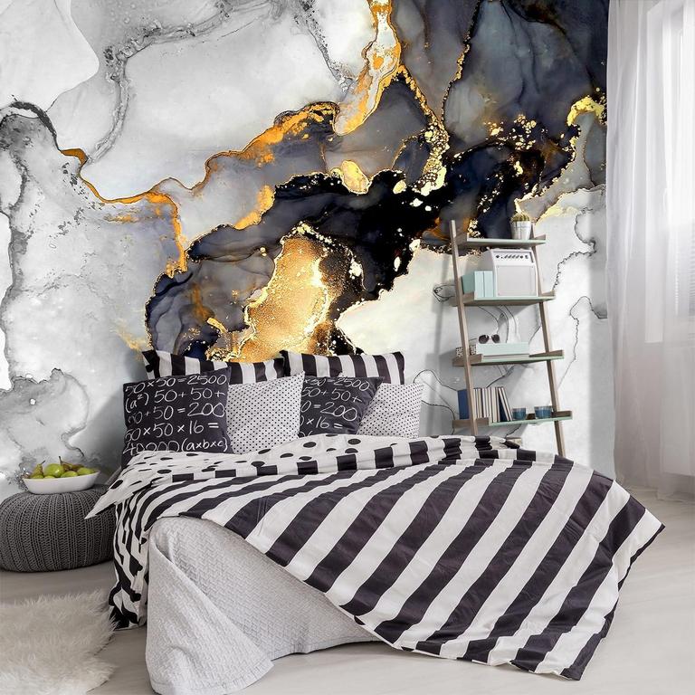YIHWM GREY MARBLE WALLPAPER 183IN X 120IN