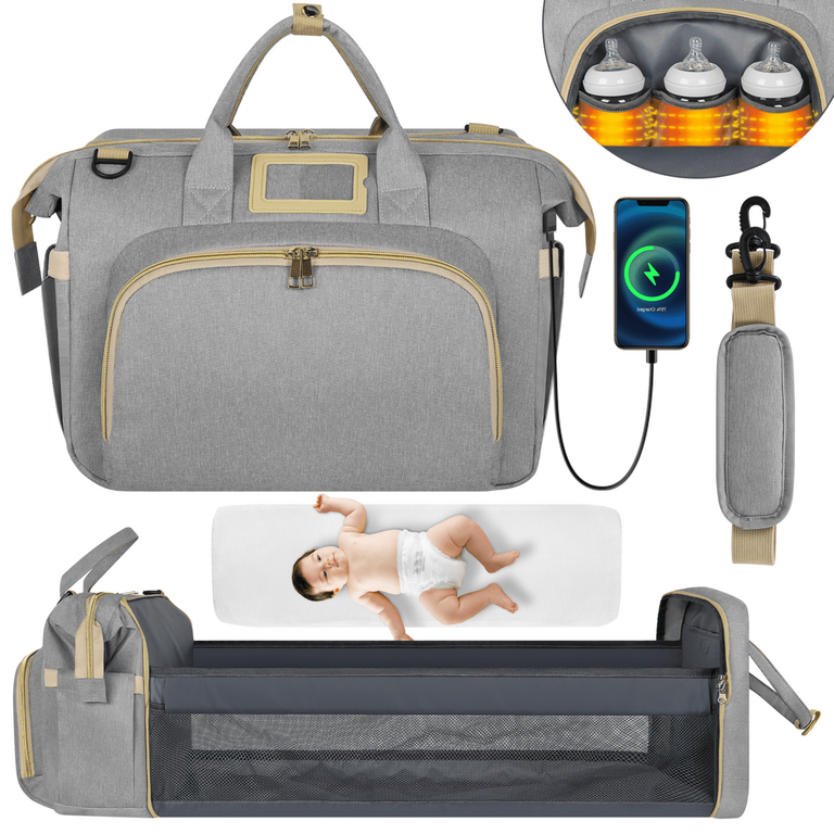 GPED DIAPER BAG TOTE GRAY