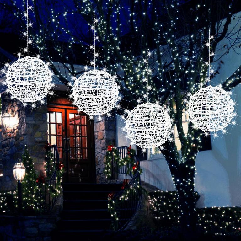 JNOEC OUTDOOR BALL LIGHTS 11.8IN 4PK